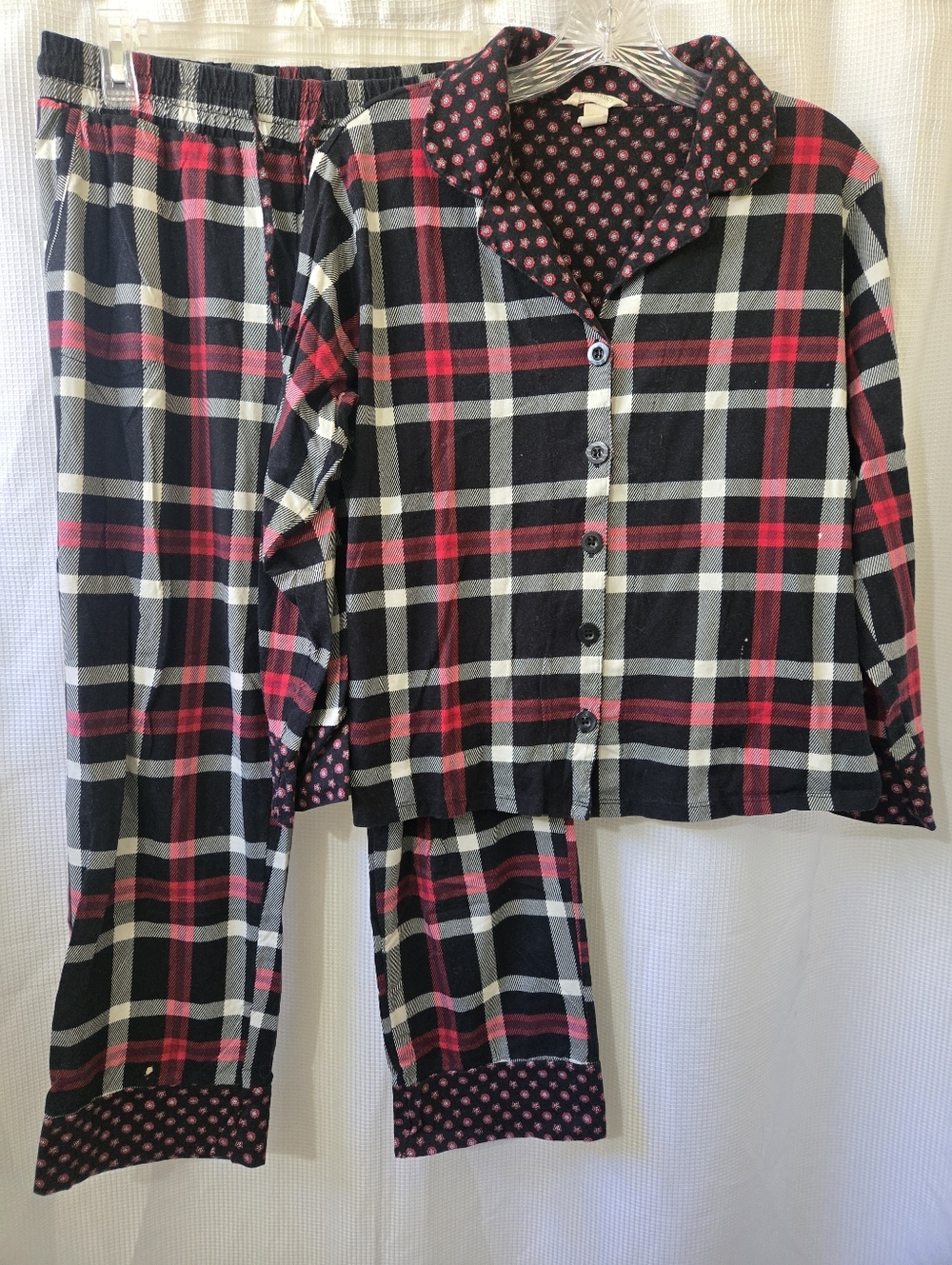 Vera Bradley Womens Flannel Pajama Set - Black & Red
